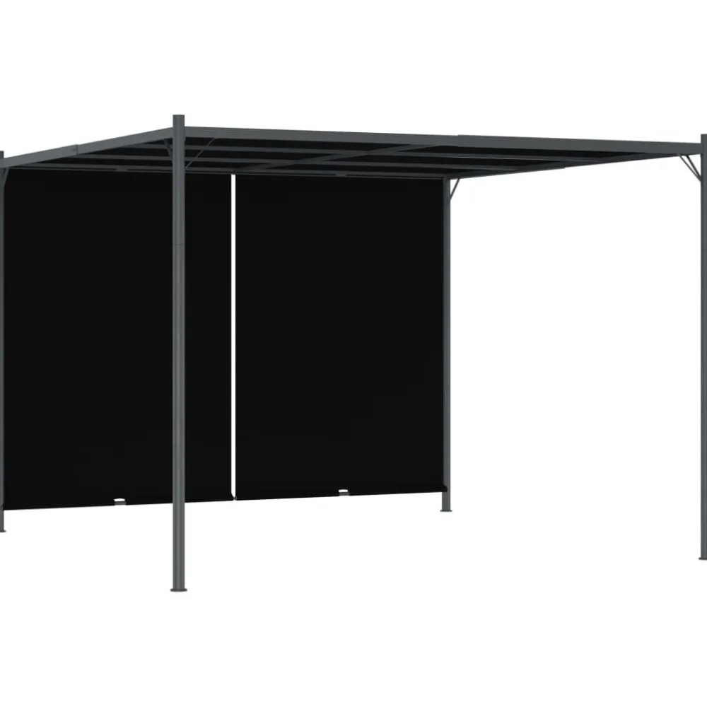 Best FinePRICE Puutarhapergola rullattavalla katolla 3x3 m antrasiitti (49324)