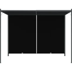Best FinePRICE Puutarhapergola rullattavalla katolla 3x3 m antrasiitti (49324)