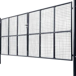 Online FinePRICE Puutarhaportti galvanoitu teräsverkko 400x200cm harmaa