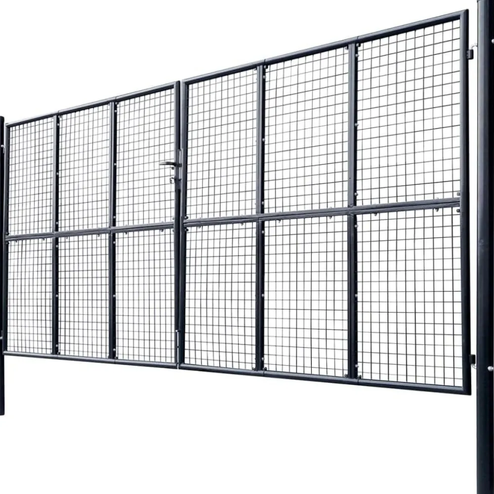 Online FinePRICE Puutarhaportti galvanoitu teräsverkko 400x200cm harmaa