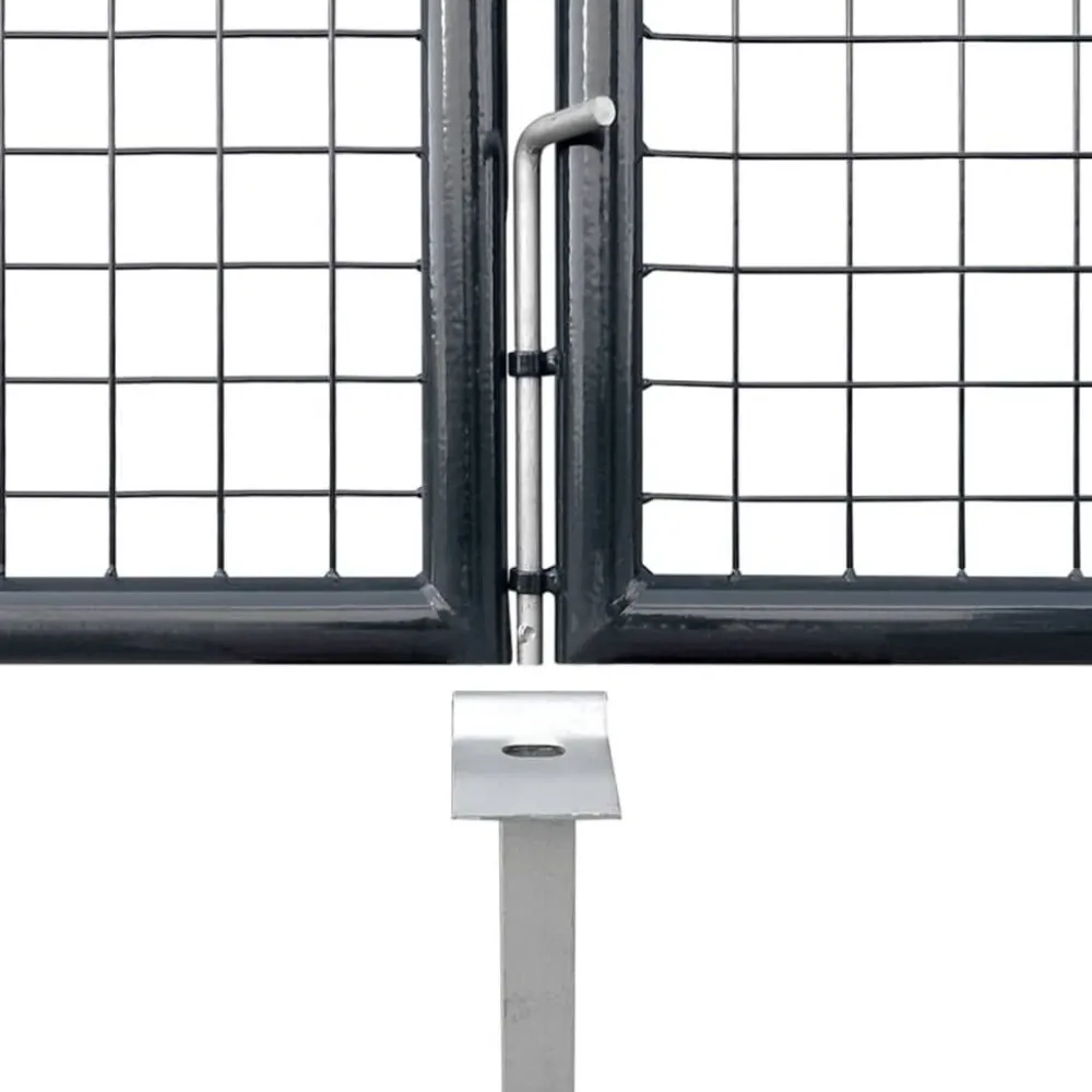 Online FinePRICE Puutarhaportti galvanoitu teräsverkko 400x200cm harmaa