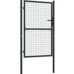 Hot FinePRICE Puutarhaportti galvanoitu teräsverkko 100x250cm harmaa