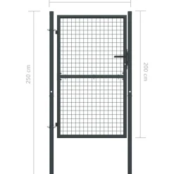 Hot FinePRICE Puutarhaportti galvanoitu teräsverkko 100x250cm harmaa