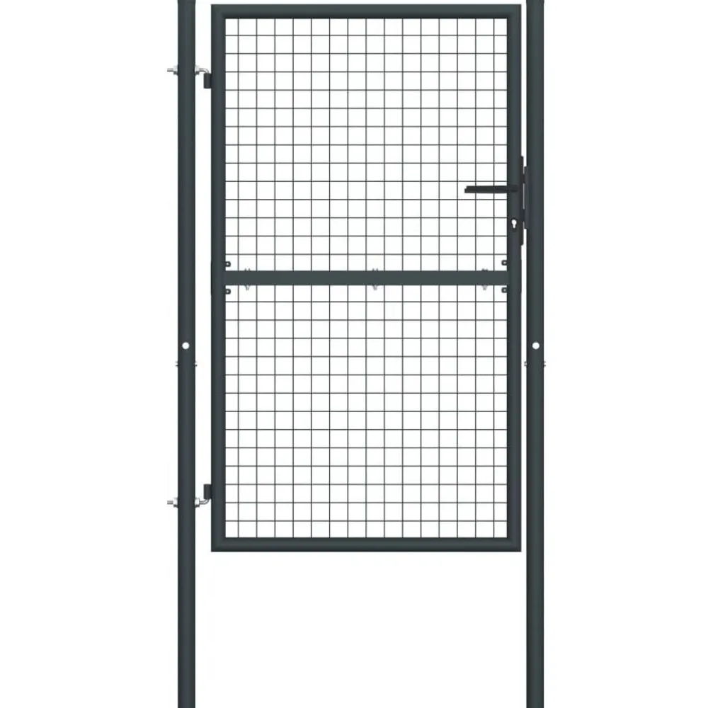 Hot FinePRICE Puutarhaportti galvanoitu teräsverkko 100x250cm harmaa