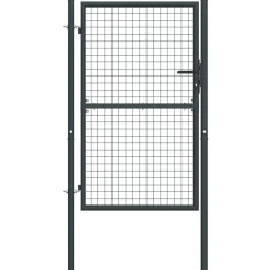 Hot FinePRICE Puutarhaportti galvanoitu teräsverkko 100x225cm harmaa