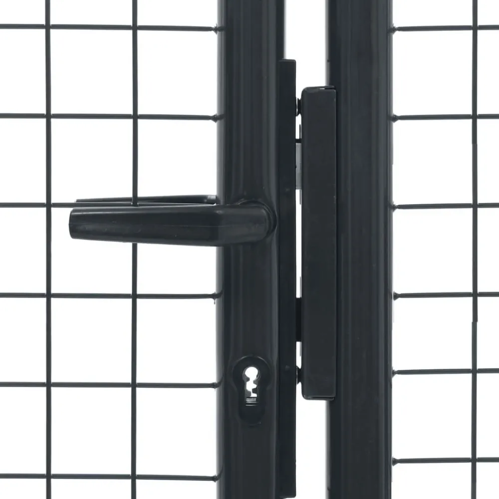 Outlet FinePRICE Puutarhaportti galvanoitu teräsverkko 400x125cm harmaa