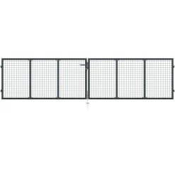 Outlet FinePRICE Puutarhaportti galvanoitu teräsverkko 400x125cm harmaa