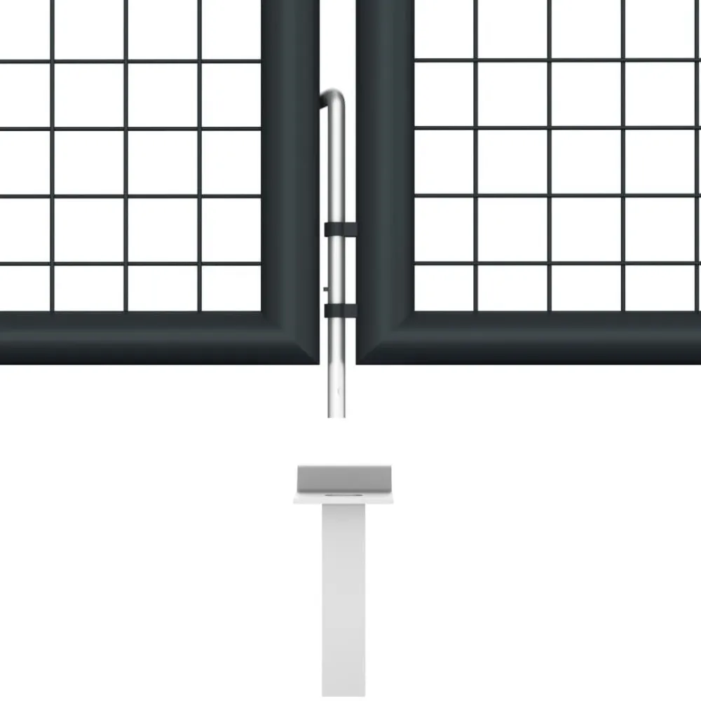 Outlet FinePRICE Puutarhaportti galvanoitu teräsverkko 400x125cm harmaa