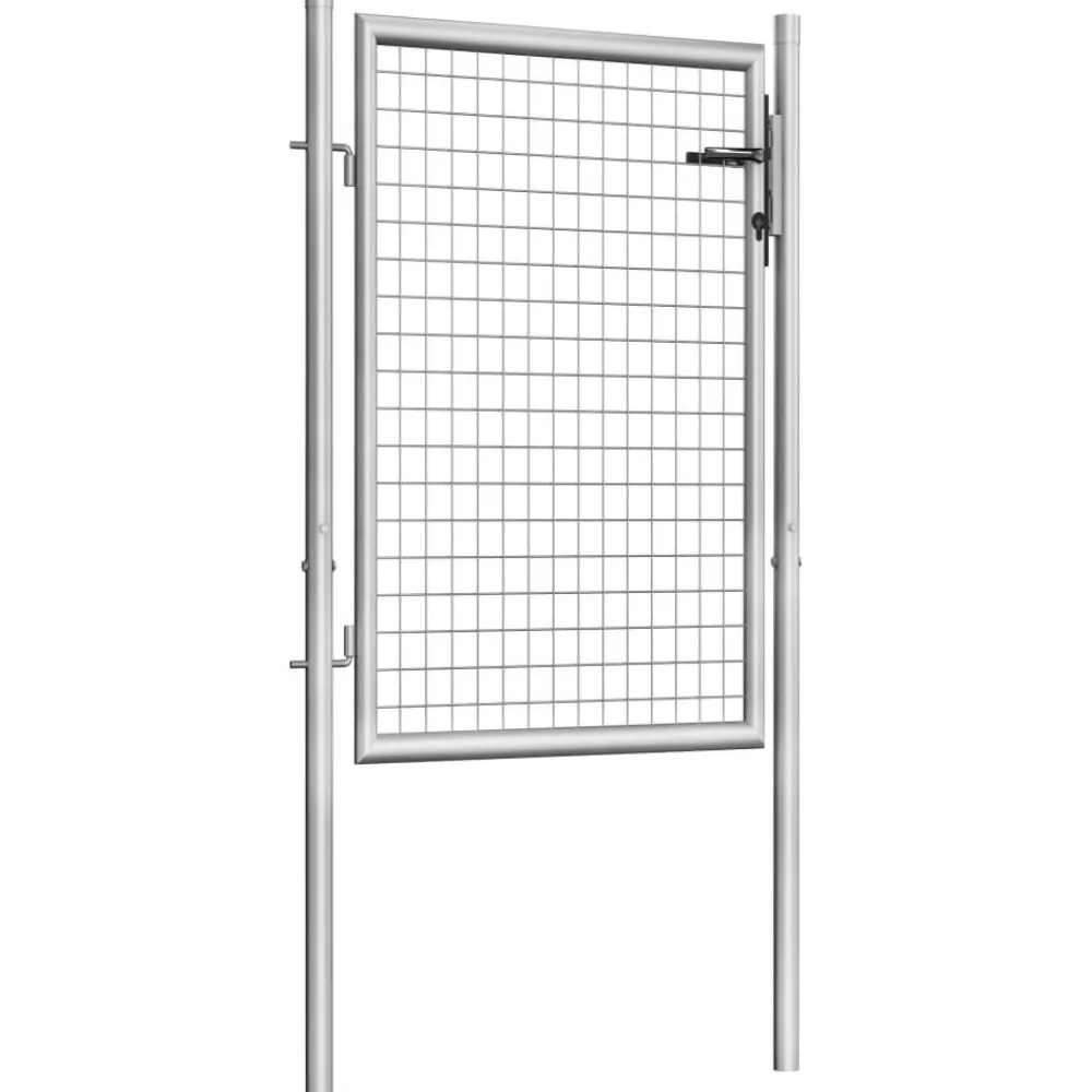 Discount FinePRICE Puutarhaportti galvanoitu teräs 105x150cm hopea