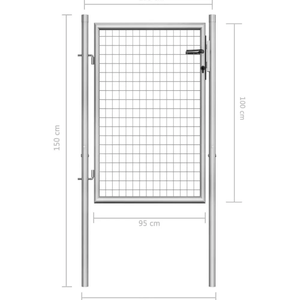 Discount FinePRICE Puutarhaportti galvanoitu teräs 105x150cm hopea