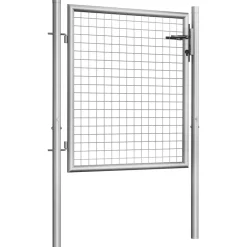New FinePRICE Puutarhaportti galvanoitu teräs 105x125cm hopea