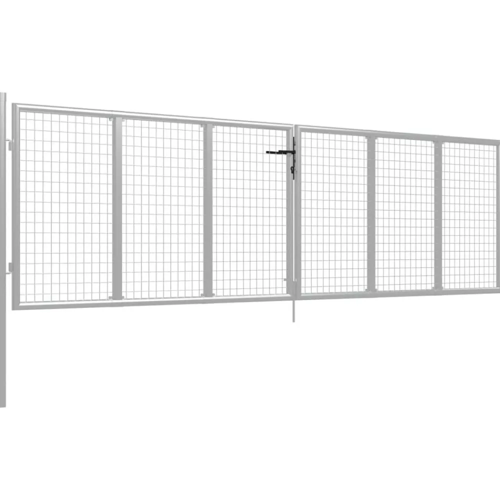 New FinePRICE Puutarhaportti galvanoitu teräs 415x175cm hopea