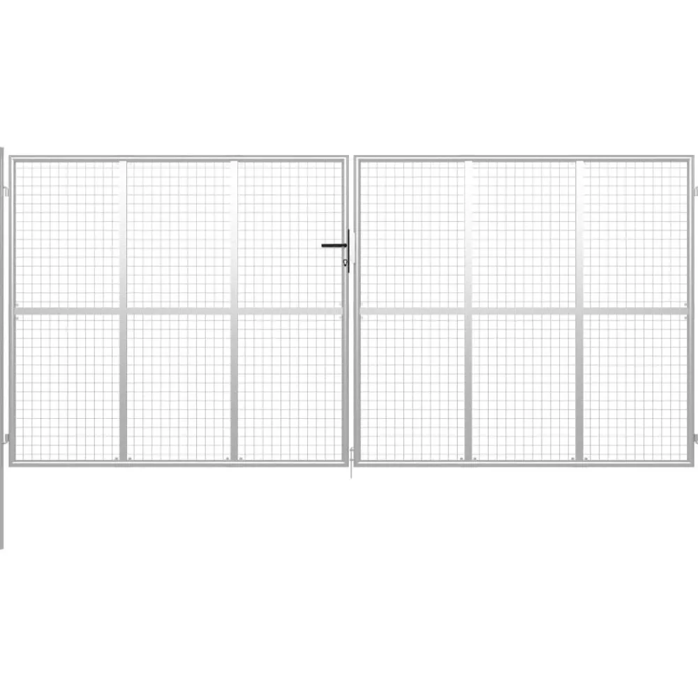 Discount FinePRICE Puutarhaportti galvanoitu teräs 415x225cm hopea