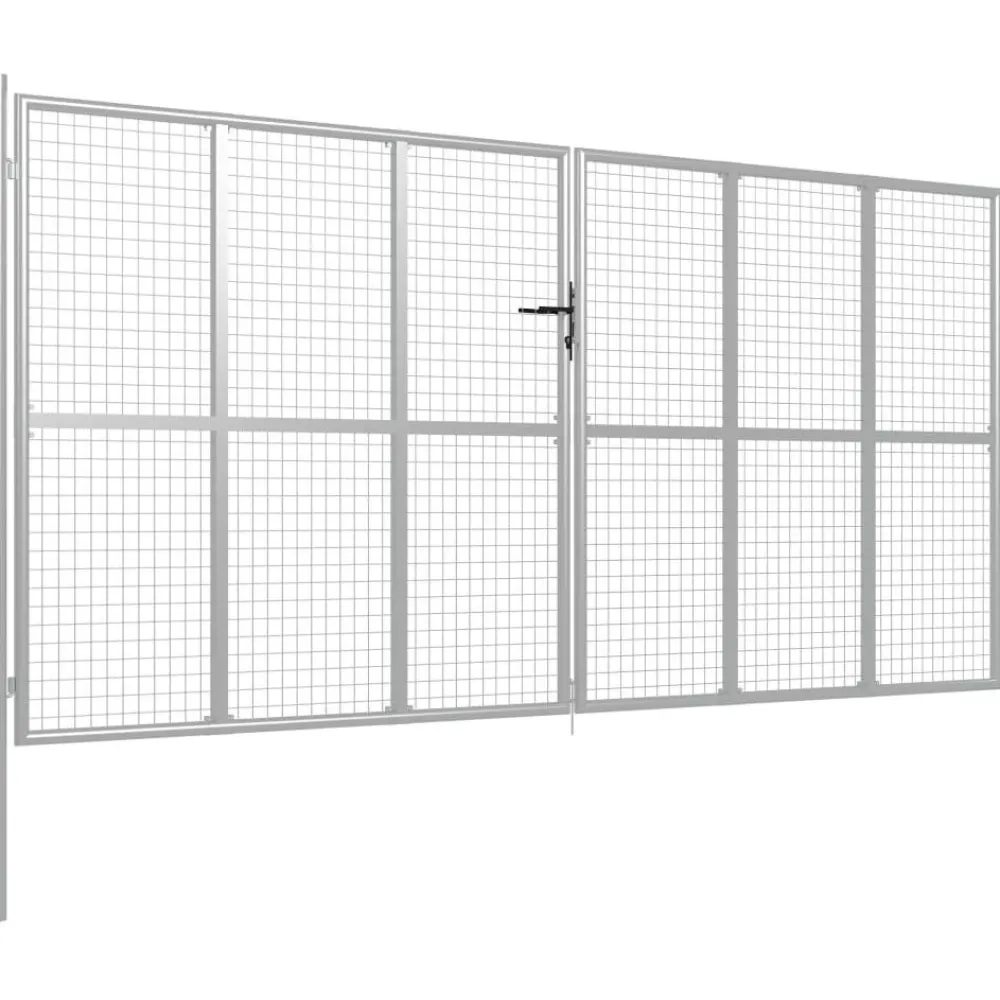 Discount FinePRICE Puutarhaportti galvanoitu teräs 415x225cm hopea