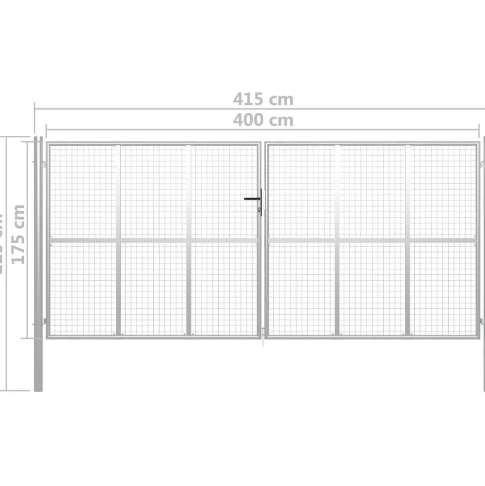Discount FinePRICE Puutarhaportti galvanoitu teräs 415x225cm hopea