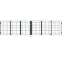Best FinePRICE Puutarhaportti galvanoitu teräs 400x175cm harmaa