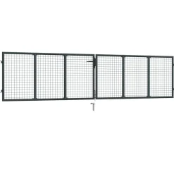 Best FinePRICE Puutarhaportti galvanoitu teräs 400x175cm harmaa