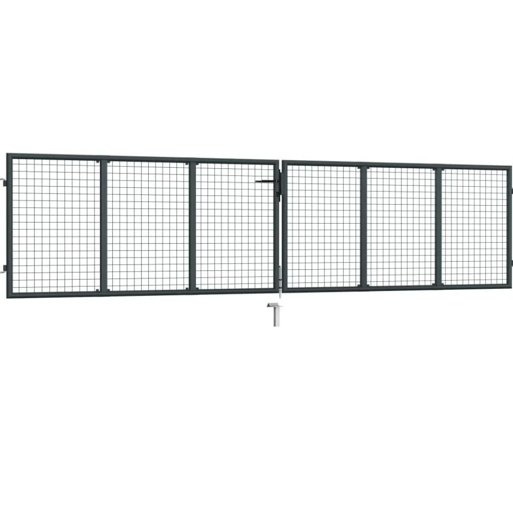 Best FinePRICE Puutarhaportti galvanoitu teräs 400x175cm harmaa