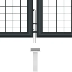 Best FinePRICE Puutarhaportti galvanoitu teräs 400x175cm harmaa