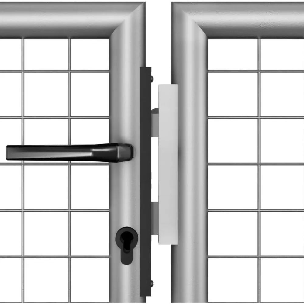 Outlet FinePRICE Puutarhaportti galvanoitu teräs 415x125cm hopea