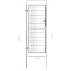 Clearance FinePRICE Puutarhaportti galvanoitu teräs 105x250cm hopea
