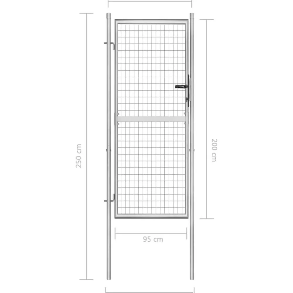 Clearance FinePRICE Puutarhaportti galvanoitu teräs 105x250cm hopea