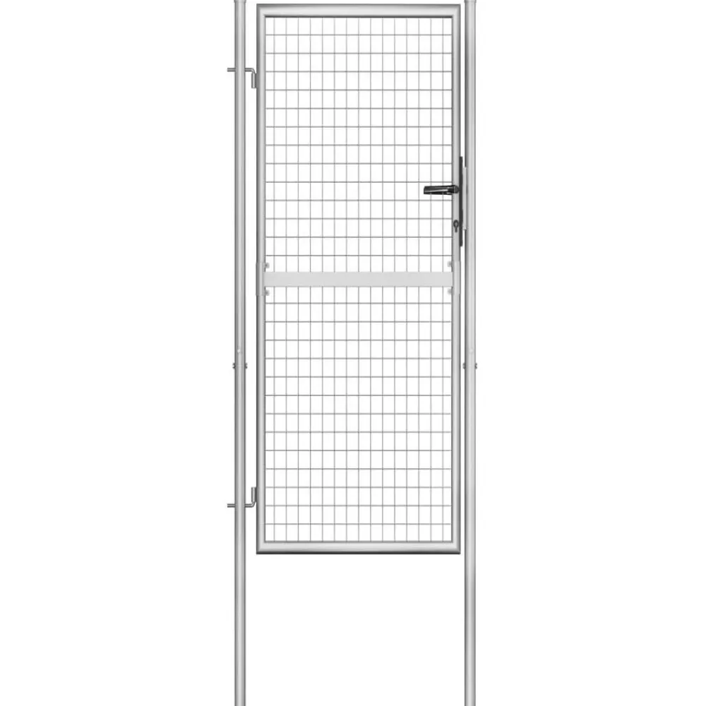 Clearance FinePRICE Puutarhaportti galvanoitu teräs 105x250cm hopea