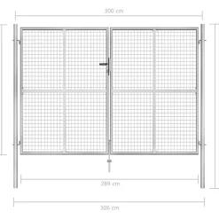 New FinePRICE Puutarhaportti galvanoitu teräs 306x225cm hopea