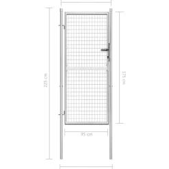 Sale FinePRICE Puutarhaportti galvanoitu teräs 105x225cm hopea