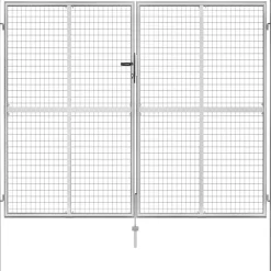 Sale FinePRICE Puutarhaportti galvanoitu teräs 306x250cm hopea
