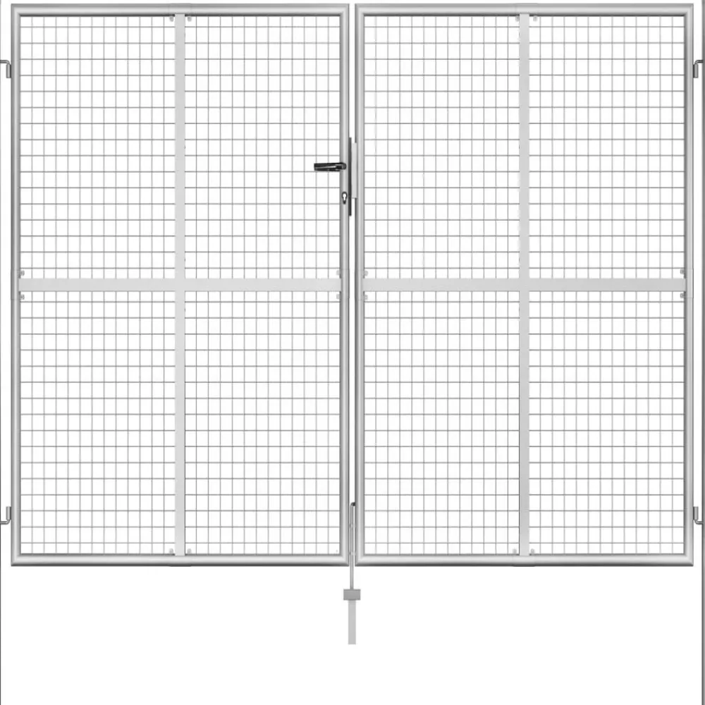 Sale FinePRICE Puutarhaportti galvanoitu teräs 306x250cm hopea