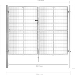 Sale FinePRICE Puutarhaportti galvanoitu teräs 306x250cm hopea