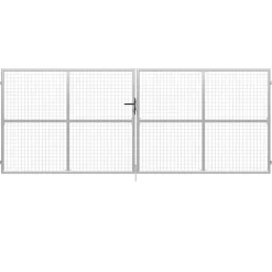 Clearance FinePRICE Puutarhaportti galvanoitu teräs 415x200cm hopea