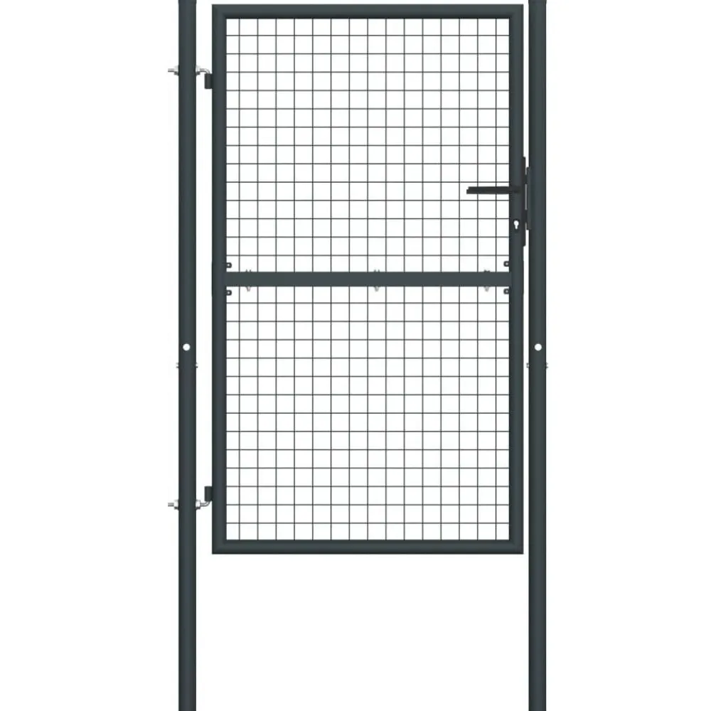 Online FinePRICE Puutarhaportti galvanoitu teräsverkko 100x200cm harmaa