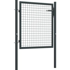 Best FinePRICE Puutarhaportti galvanoitu teräsverkko 100x125cm harmaa