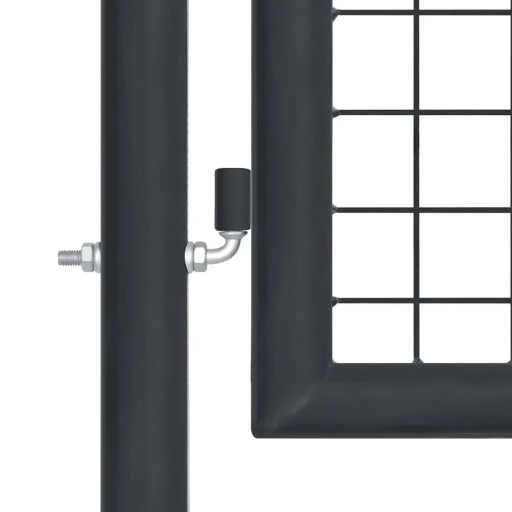 Outlet FinePRICE Puutarhaportti galvanoitu teräsverkko 100x175cm harmaa