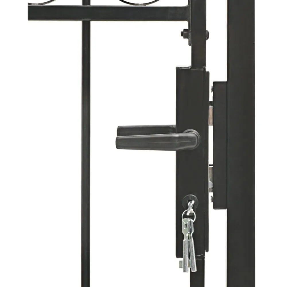 Clearance FinePRICE Puutarhaportti kaareva teräs 100x250cm musta