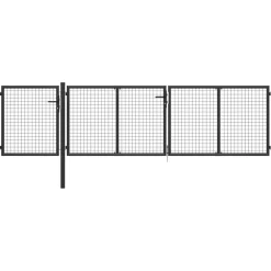 Discount FinePRICE Puutarhaportti käyntiovella teräs 400x75cm antrasiitti