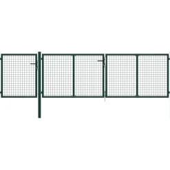 New FinePRICE Puutarhaportti käyntiovella teräs 400x75cm vihreä