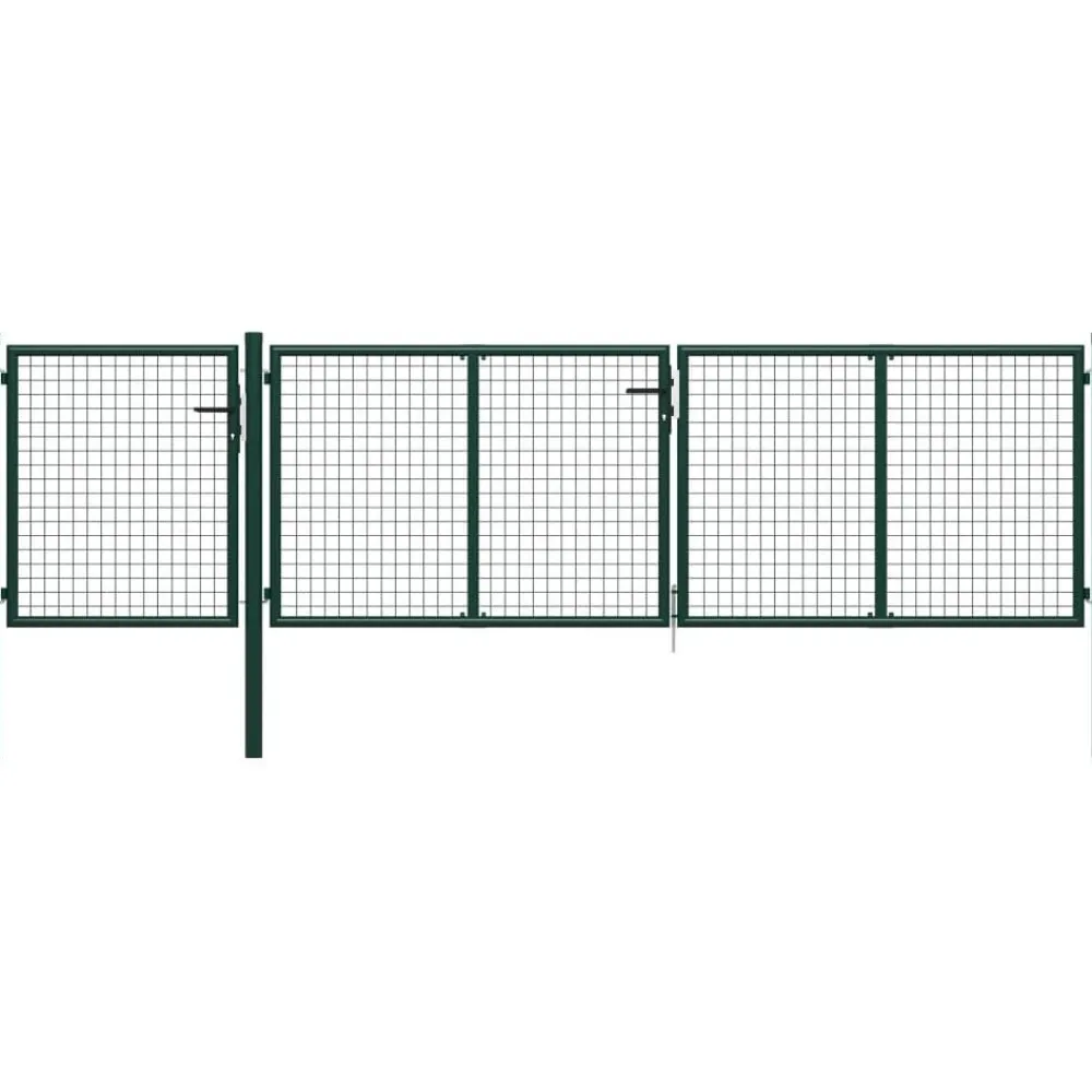 New FinePRICE Puutarhaportti käyntiovella teräs 400x75cm vihreä