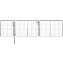 Best FinePRICE Puutarhaportti käyntiovella teräs 400x75cm hopea