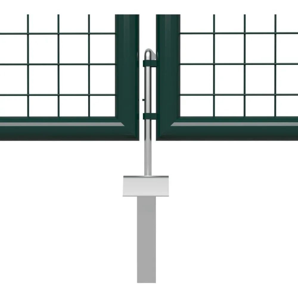 Outlet FinePRICE Puutarhaportti käyntiovella teräs 400x100cm vihreä