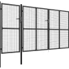 Outlet FinePRICE Puutarhaportti käyntiovella teräs 400x150cm antrasiitti