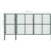 New FinePRICE Puutarhaportti käyntiovella teräs 400x150cm vihreä