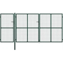 New FinePRICE Puutarhaportti käyntiovella teräs 400x150cm vihreä