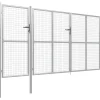 Online FinePRICE Puutarhaportti käyntiovella teräs 400x150cm hopea