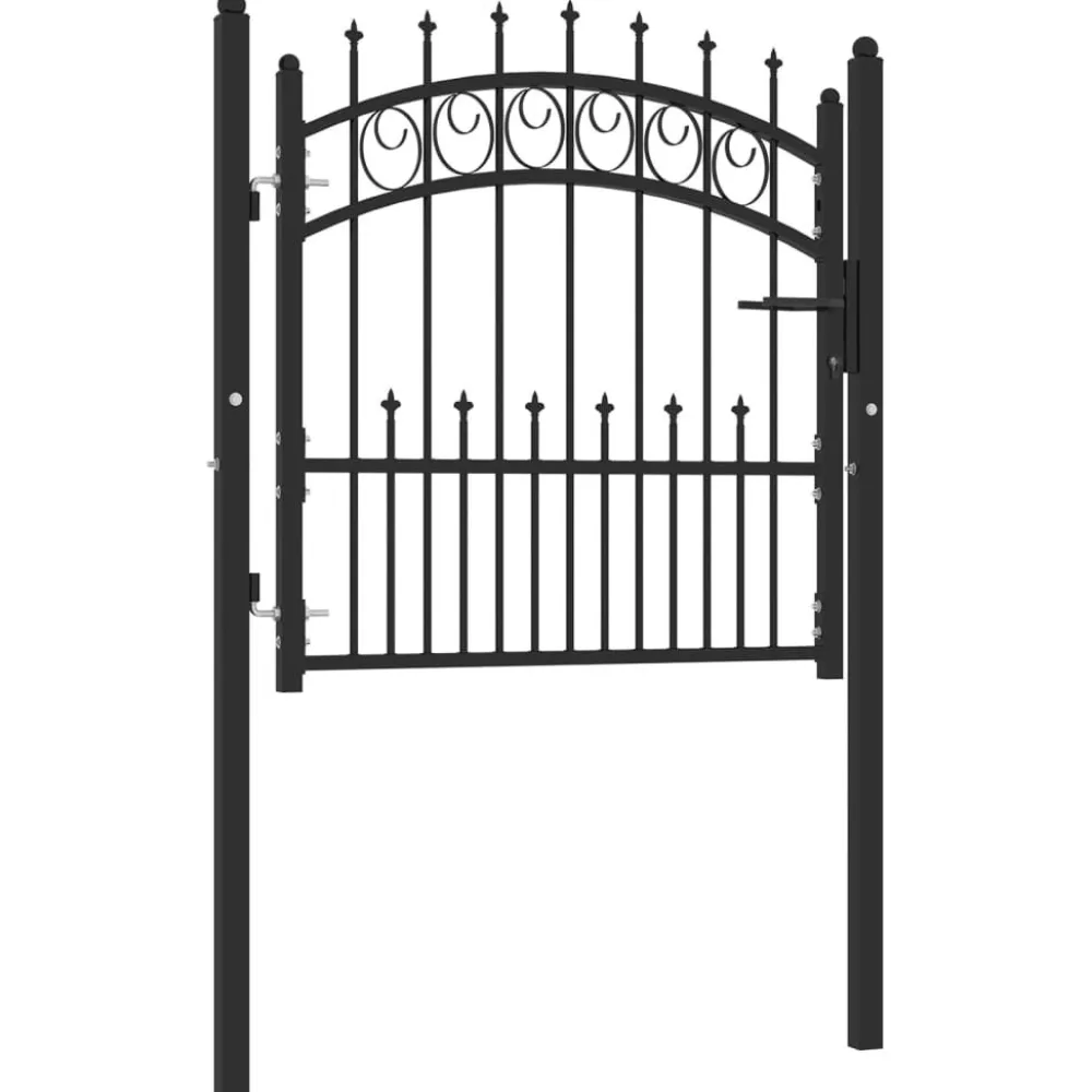 Sale FinePRICE Puutarhaportti piikeillä, teräs, 100x100-200cm, eri kokoja ja värejä