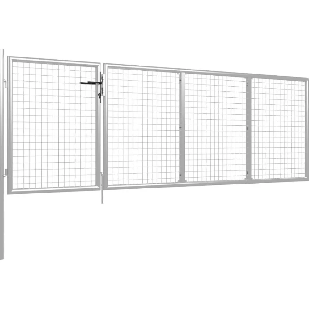 Online FinePRICE Puutarhaportti teräs 350x100cm hopea