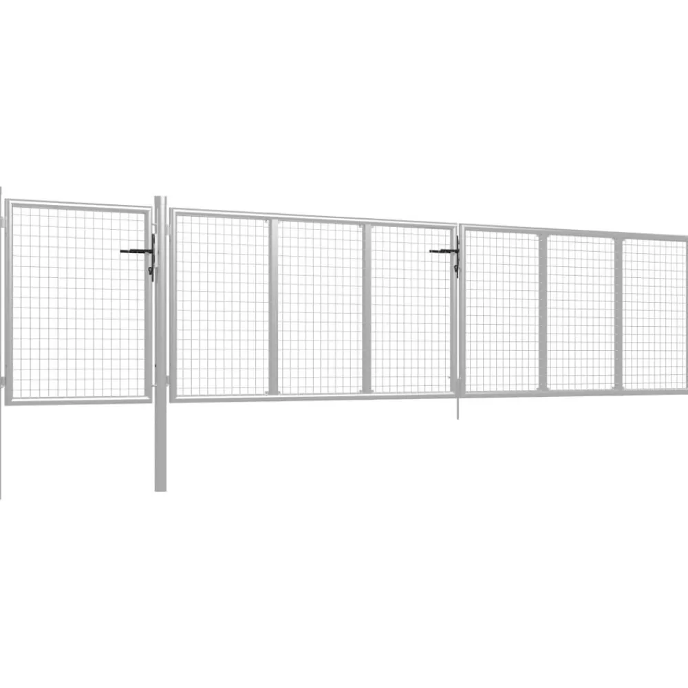 Hot FinePRICE Puutarhaportti teräs 500x75cm hopea