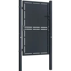 Discount FinePRICE Puutarhaportti teräs 100x125cm umpinainen antrasiitti